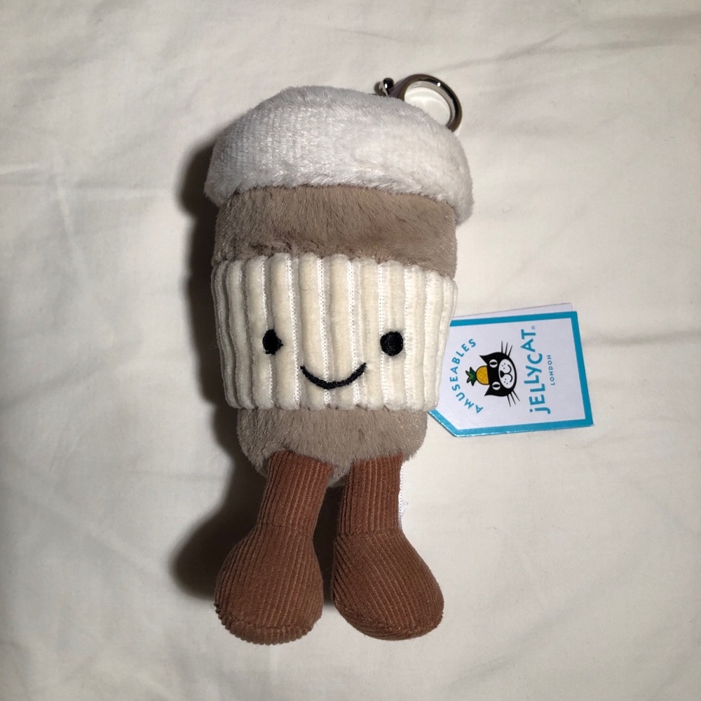 Jellycat Coffee-To-Go Bag Charm BNWT